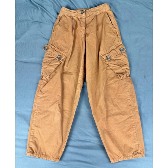 Free People Pants - Free People Cargo Pocket Tapered Cargo Pants Women's 0 Khaki Cotton
